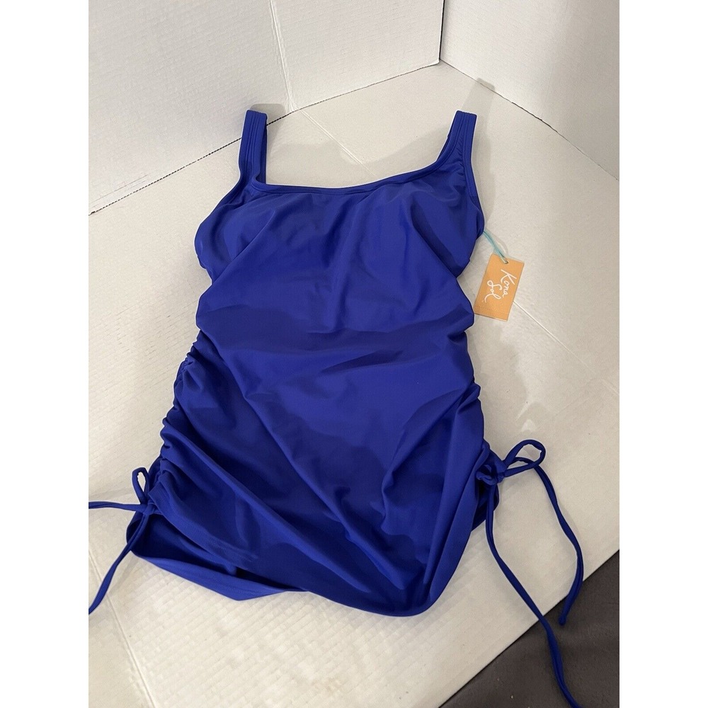 Kona Sol Women's Tankini Swimsuit Top‎ Royal Blue Sz M (8-10)